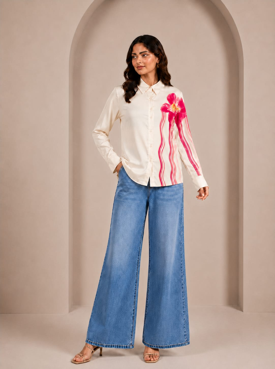 FLORA LUXE SATIN SHIRT