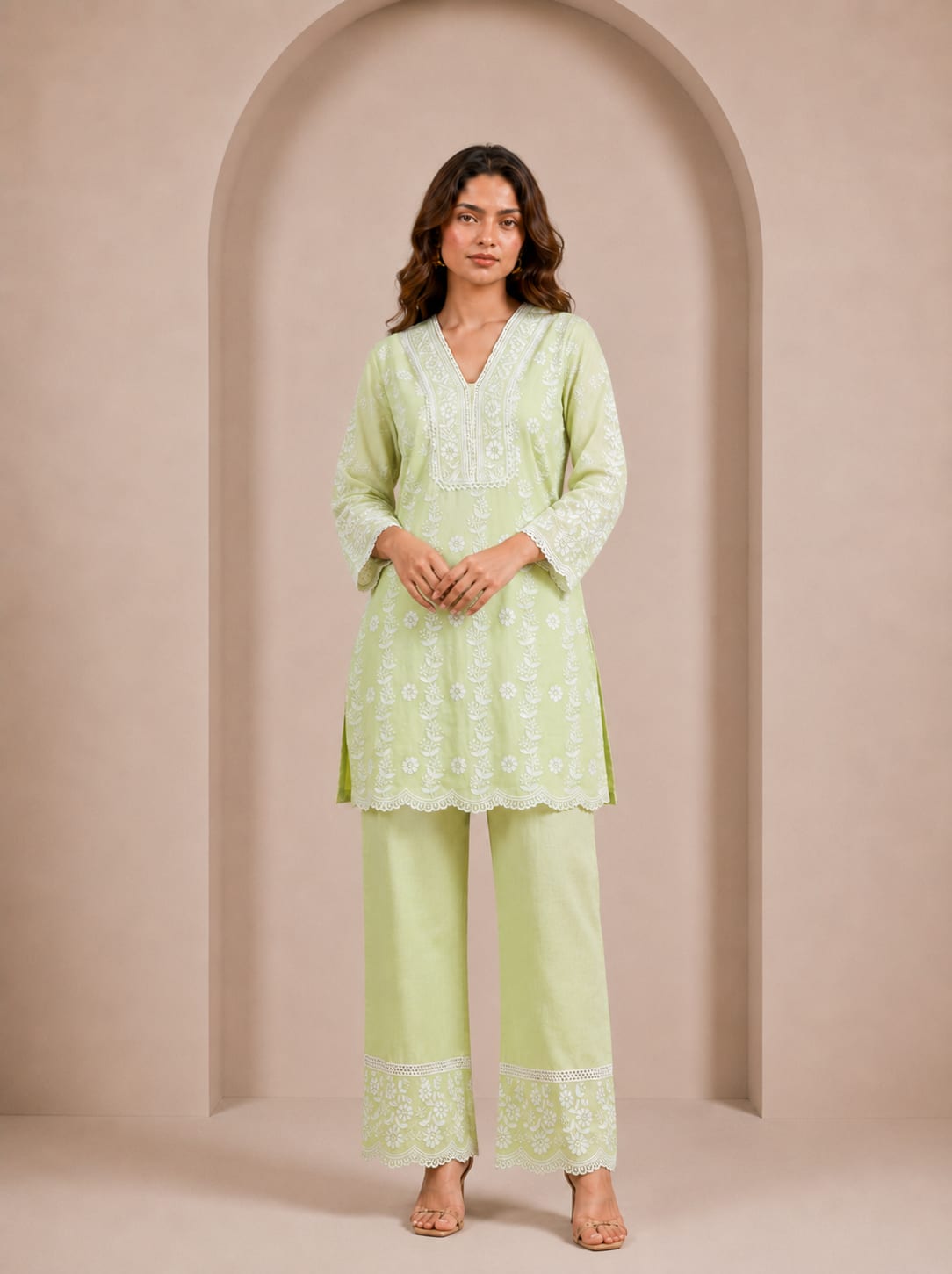Matcha Green Pakistani Co-ord Set 