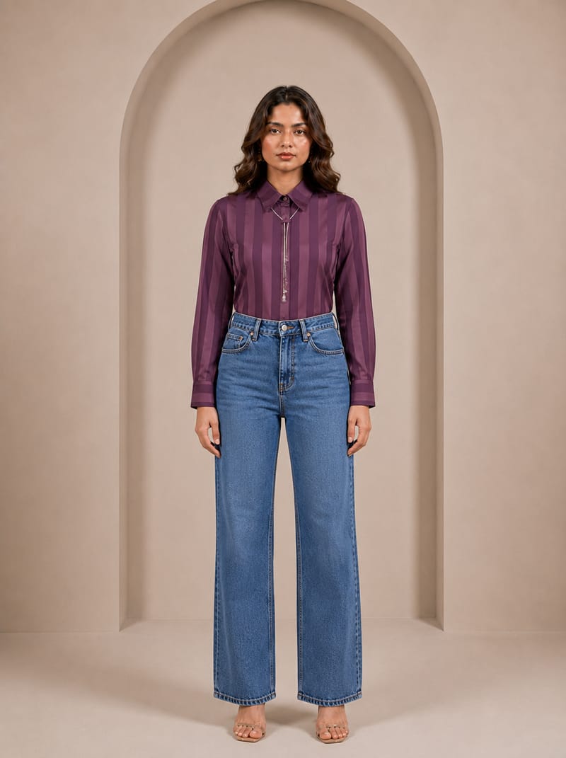 Plum Satin Shirt